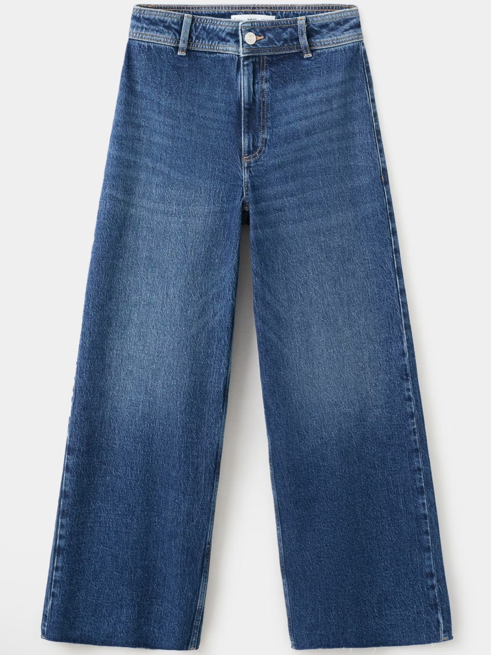 Mango Catherin Culotte High-Rise Women’s Ankle Jeans in Blue